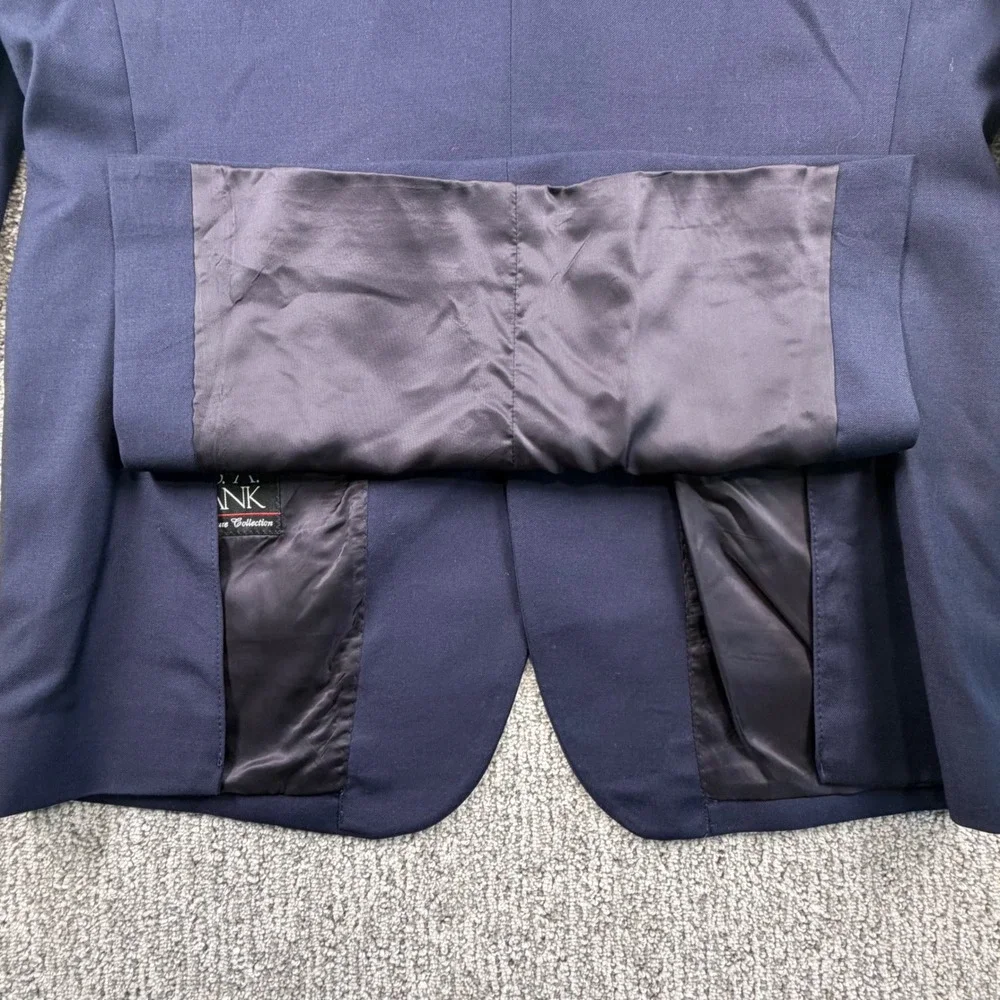 Jos A Bank Blazer Mens 41R Navy Blue Wool Signature Tailored Fit Gold Buttons